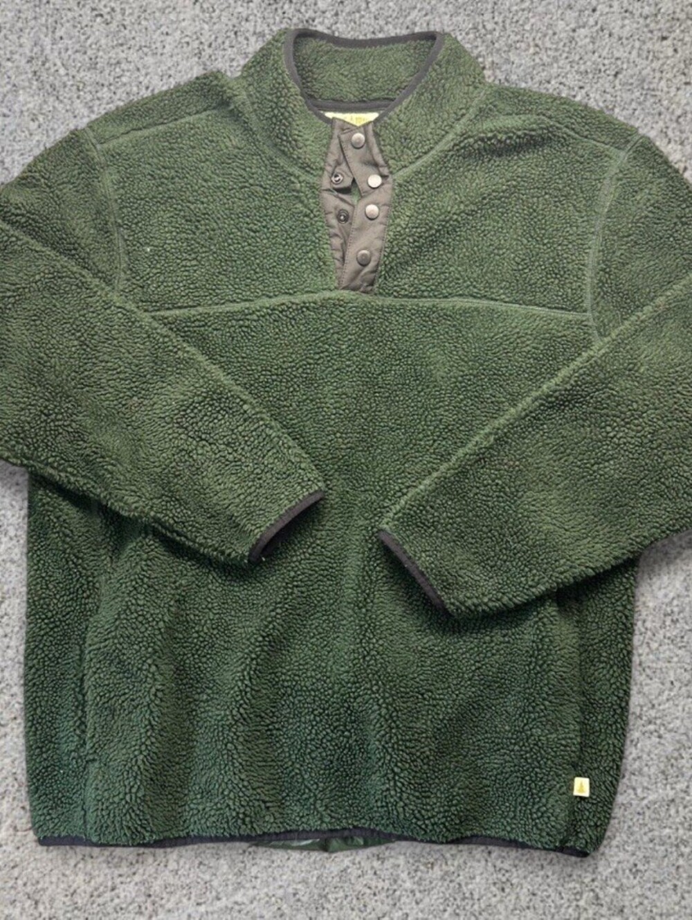 Lake Trail XL Green Sherpa Fleece Pullover Snap Button Outdoor Hiking W/ Pockets